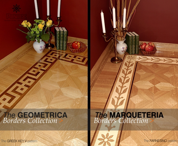 Hardwood floor borders