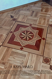 The 8 RAYS MARQ hardwood floor medallion