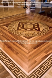 No.33-GREEK KEY DE hardwood border | showroom view