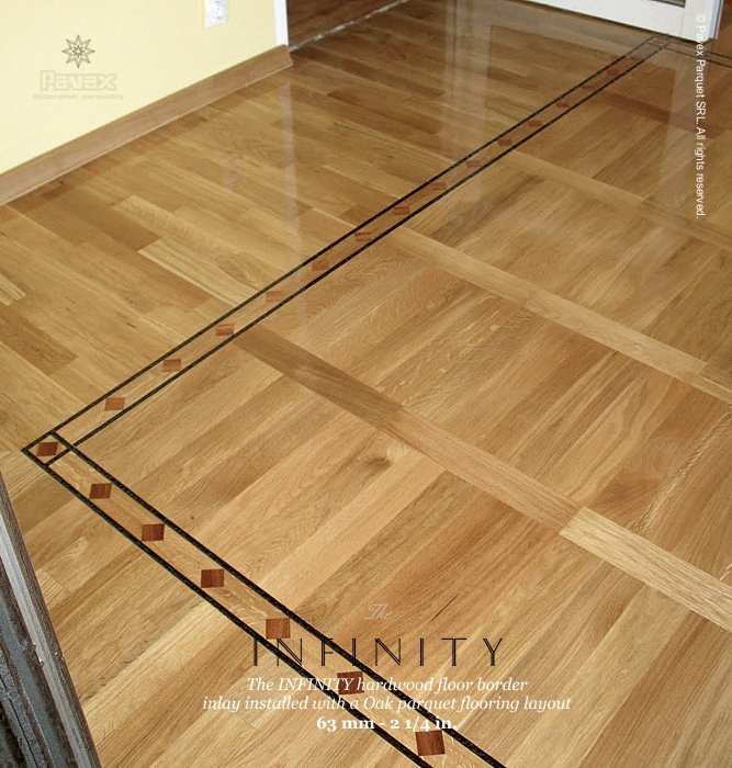 No.32 The Infinity hardwood floor border, installation Pavex Parquet