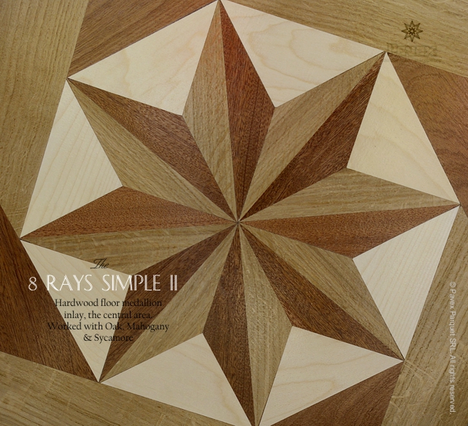 No.121: The 8 Rays Simple II hardwood floor medallion