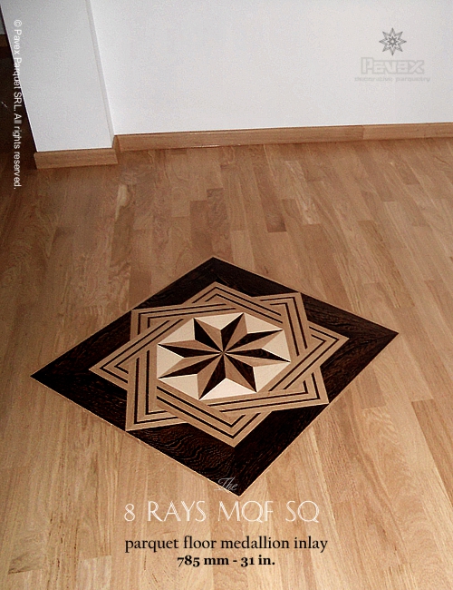 No.124: The 8 Rays MQF SQ wood floor medallion, installed