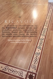 The RICAVOLI hardwood floor border inlay installed