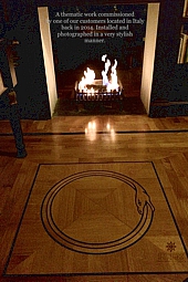 A BESPOKE hardwood floor medallion pattern