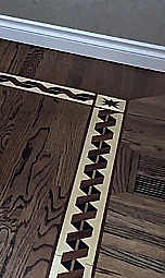 The RIBBON hardwood floor border installed