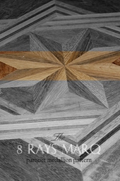 No.135-8 RAYS STAR MARQ wood medallion, closeview