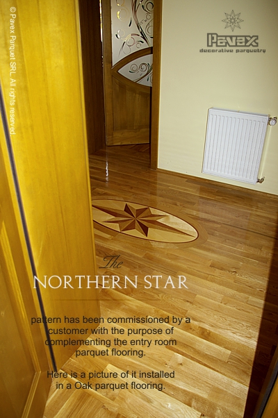 No.67: The Northern Star hardwood floor medallion